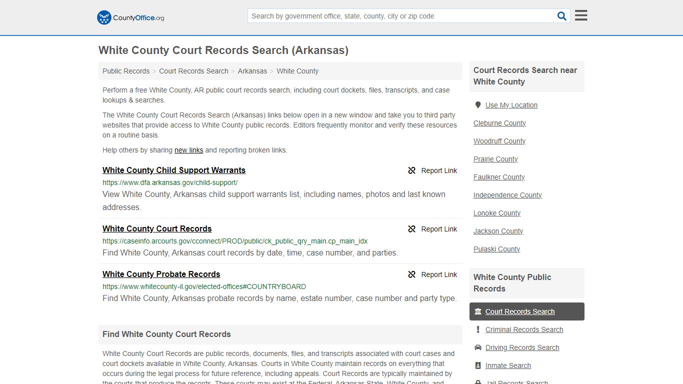 White County Court Records Search (Arkansas) - County Office